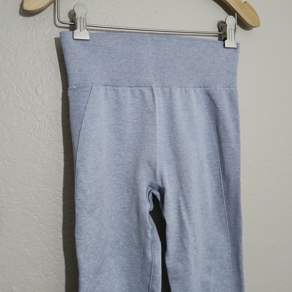 Gymshark Light Gray Compression High Waisted Leggings Full Length Exercise - Picture 2 of 6